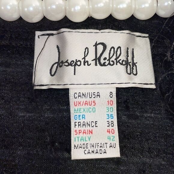 Joseph Ribkoff Eyelash Black Cardigan Vest  Open Front Pockets Size 8 - Picture 3 of 6